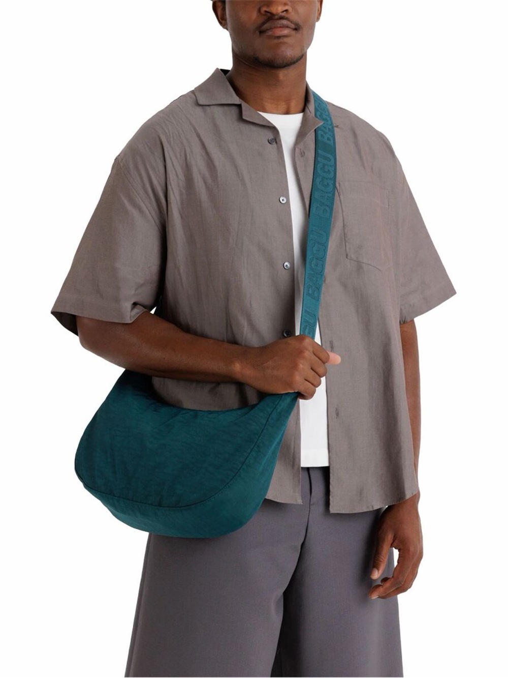 BAGGU Rare Cypress Medium Crescent Crossbody Sling Bag